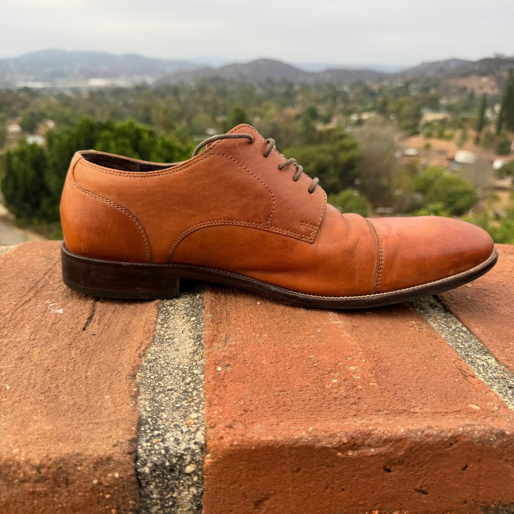 Cole Haan Harrison Grand Cap Toe Oxford Tan Leather Shoes C24120 Mens 10M - Picture 8 of 11
